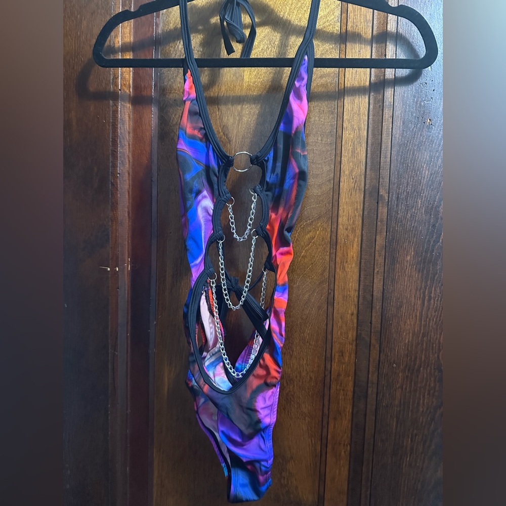 Rave With Mi Gente Chain Bodysuit
